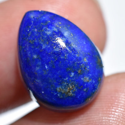 Pear Shaped Lapis Lazuli Cabochon – Smooth Blue Gemstone for DIY Jewelry (11x15x3mm,/10ct)