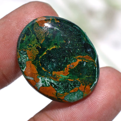Vibrant Chrysocolla Cabochon - Natural Gemstone for Jewelry Making (20x25x3mm,/30ct)