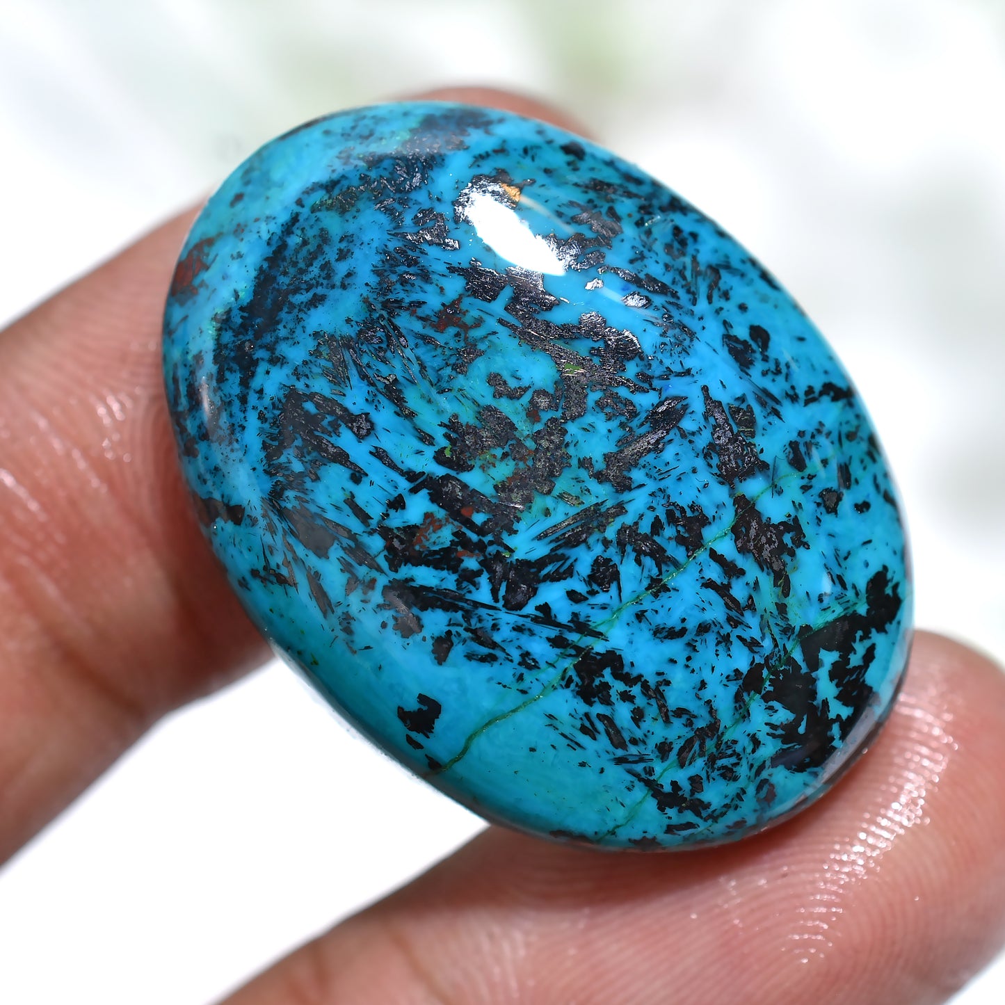 Wholesale Shattuckite Cabochon – Rare Blue Gemstone for Jewelry Making (22x31x4mm,/48ct)