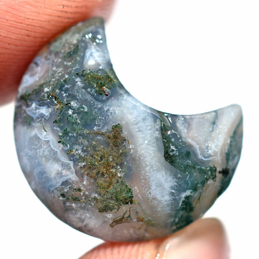 Natural Half Moon Stone - Wholesale Smooth  Crescent Cabochon for Jewelry Making (9x16x4mm,/16ct)