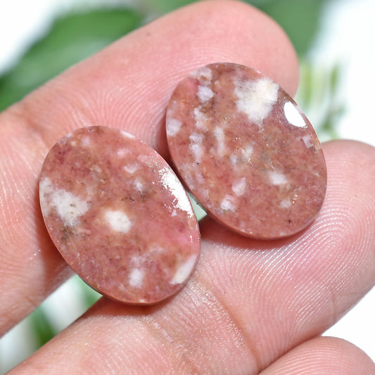 Beautiful Pink Rhodochrosite Oval Pair – Matching Loose Gemstones for Jewelry (12x17x3mm,/22ct)