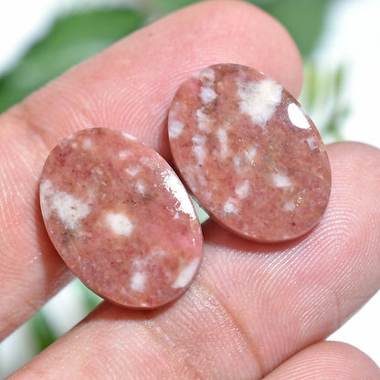 Beautiful Pink Rhodochrosite Oval Pair – Matching Loose Gemstones for Jewelry (12x17x3mm,/22ct)