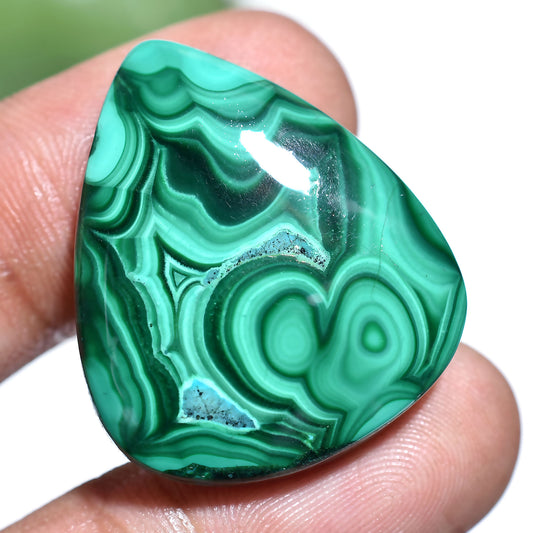 Designer Azurite Malachite Cabochon - Natural Trillion Shaped Smooth Gemstone  For Electroplate Jewelry(25x30x3mm,/40ct)