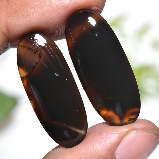 Natural Montana Jasper Pair – Cabochon Stones for Jewelry
