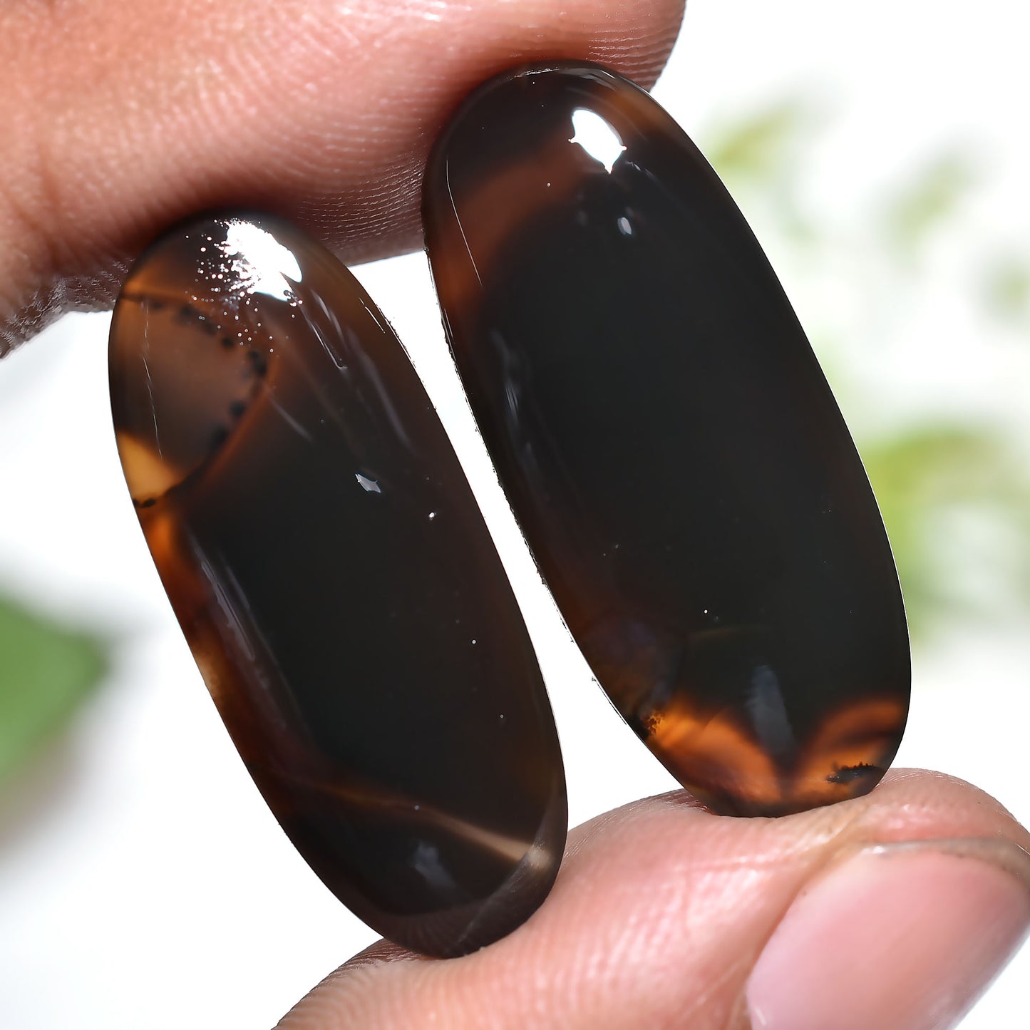 Natural Montana Jasper Pair – Cabochon Stones for Jewelry