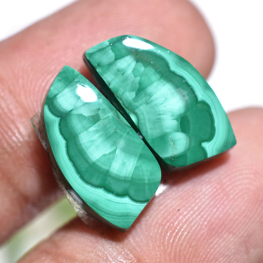 Natural Fancy Malachite Earrings Pair – Premium Green Matched Stones For Wholesale Supplies
