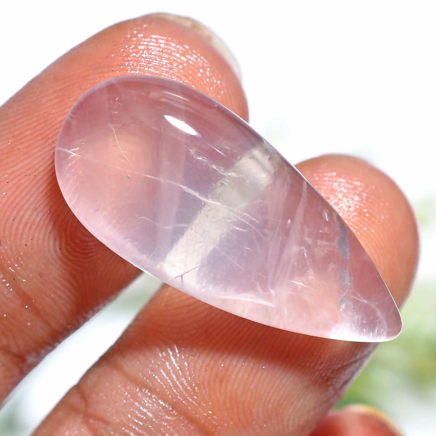Elegant Rose Quartz Crystal – Natural Pink Cabochon for Healing Jewelry