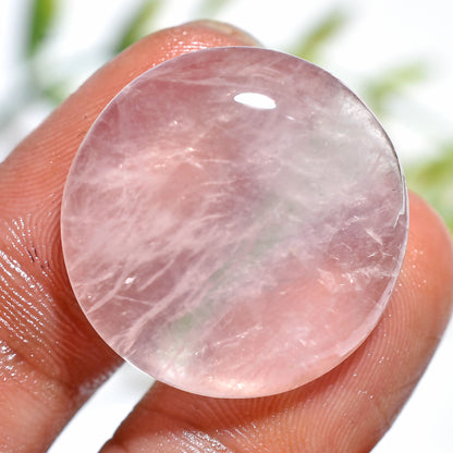 Rose Quartz Polished Cabochon –Natural Flat Back Stone for Rings & Pendants
