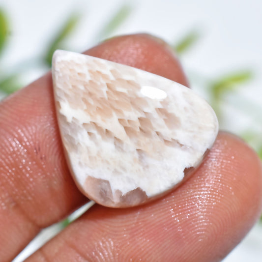 Natural Peach Scolecite Cabochon – Fancy Pear Shaped Smooth Gemstone at Wholesale Prices