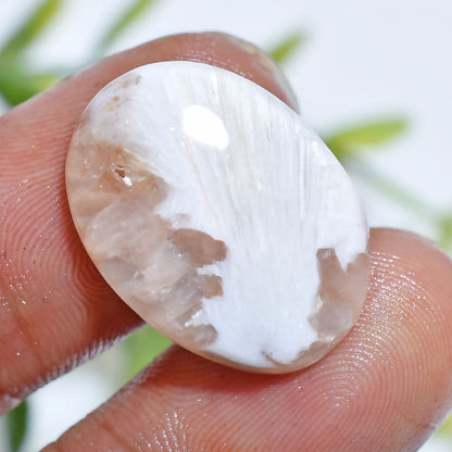 Natural Scolecite Crystal Cabochon – Flat Back Stone for Jewelry Artists