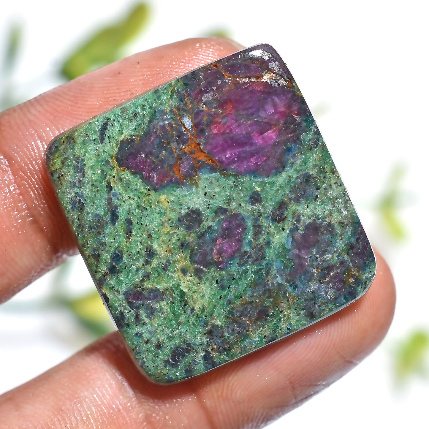 Designer Ruby Zoisite Cabochon – Green & Red Gemstone for Jewelry Making