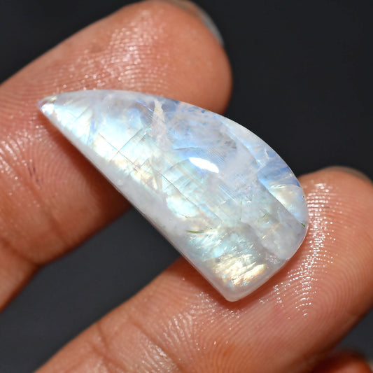 Natural Rainbow Moonstone Cabochon – Polished Gemstone for Jewelry