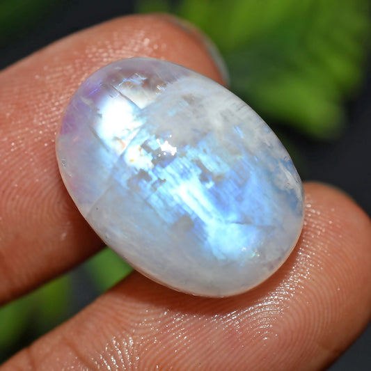 Unique Rainbow Moonstone Gem – Iridescent Polished Cabochon for Jewelry Making