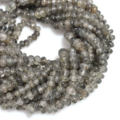 Natural Rutile Quartz Beads – Clear Black Round Strand For Jewelry Making