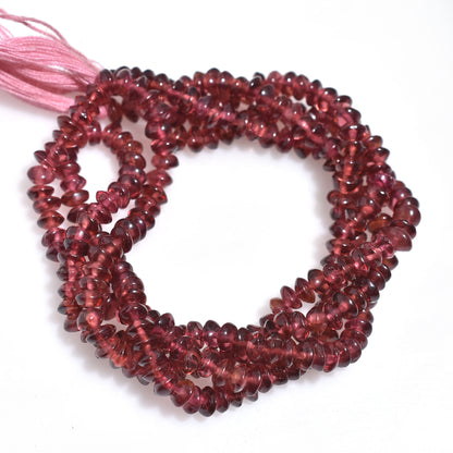 Pink Rhodolite Garnet Beads – Natural Button Shape Gemstone Strand