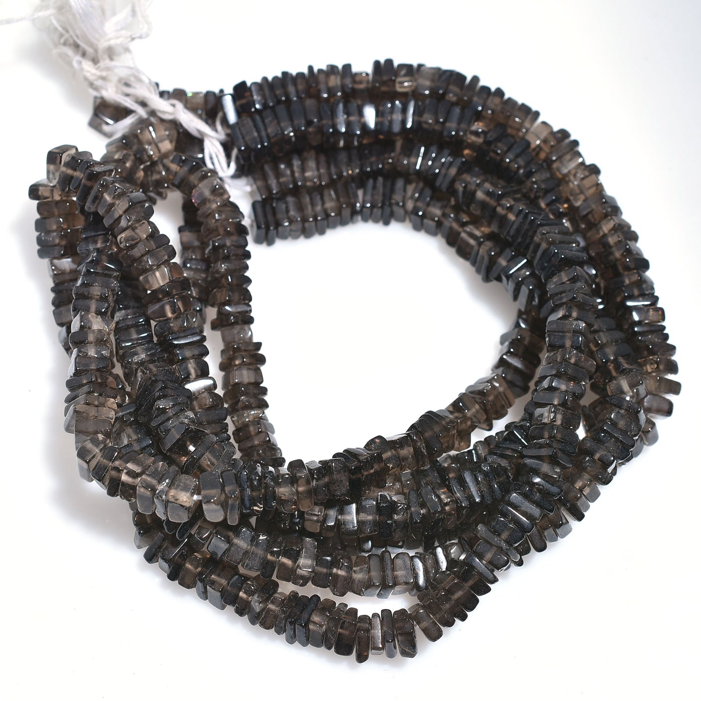 Brown Smoky Quartz Beads – Smooth Heishi Square Gemstone Strand