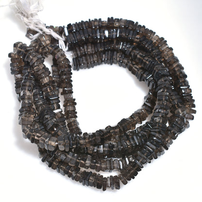Brown Smoky Quartz Beads – Smooth Heishi Square Gemstone Strand