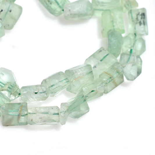 Natural Green Fluorite Beads – Rough Nuggets Crystal Strand For Craft Jewelry