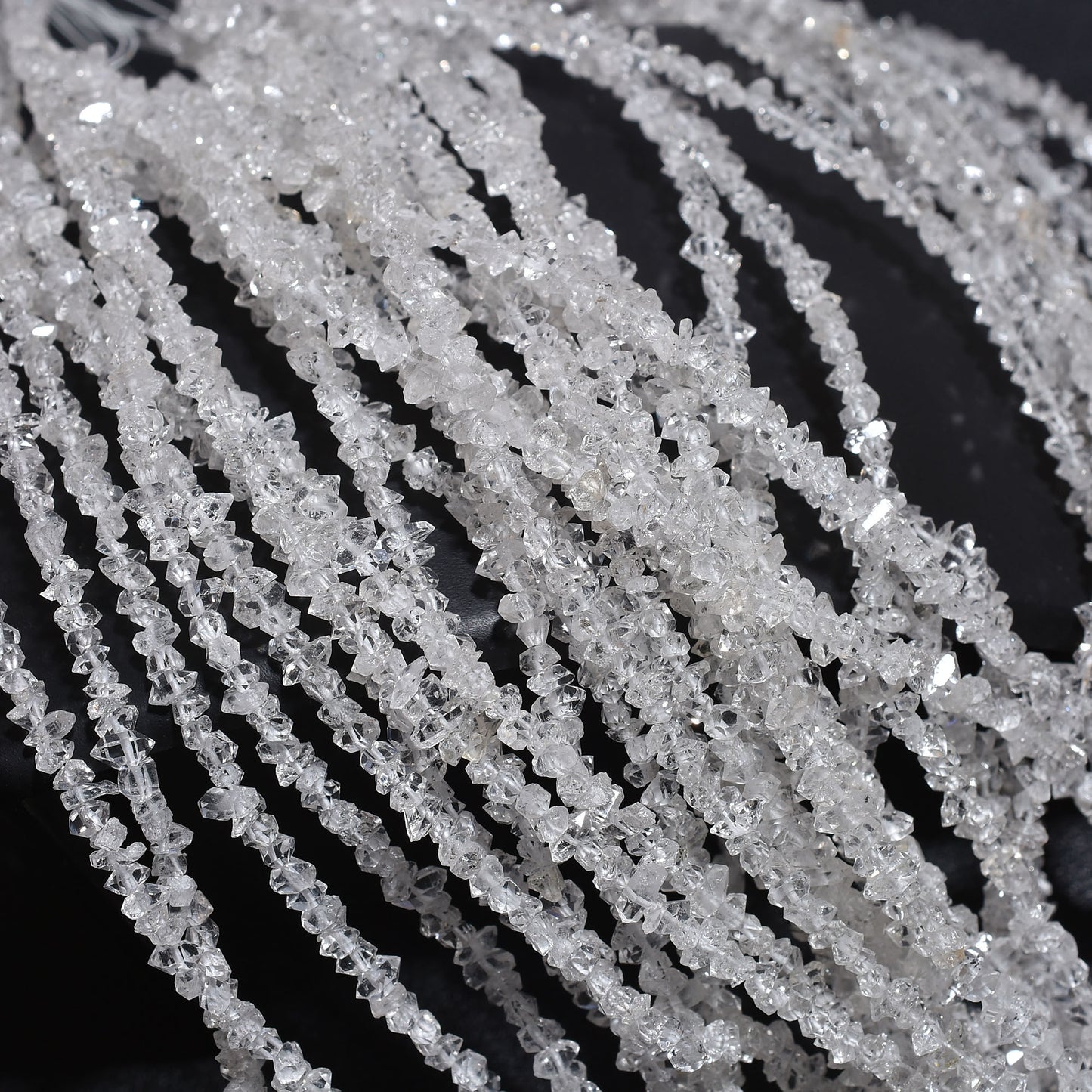 Real Herkimer Diamond Uneven Beads – Raw Quartz Crystal Strand for Wholesale StoneJewelry