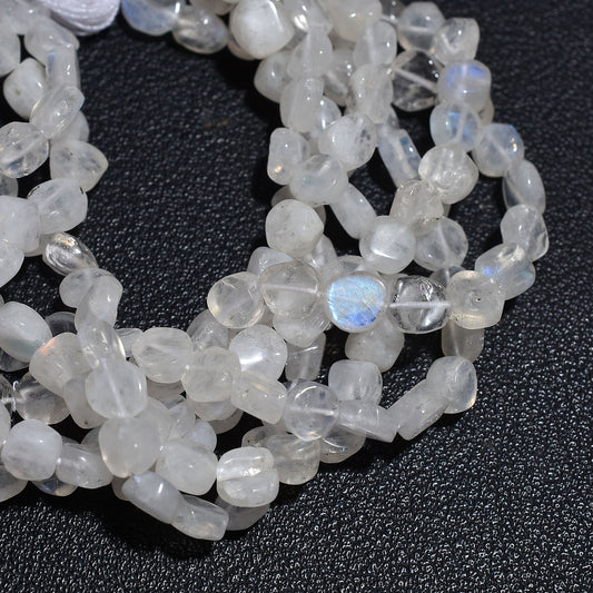 rainbow moonstone, moonstone beads, coin beads, blue fire beads, gemstone strand, smooth beads, crystal beads, jewelry making, moonstone strand, 5mm beads, 6mm beads, necklace beads, bracelet beads, gemstone jewelry, beaded jewelry, natural moonstone, loose beads, moonstone crystal, healing stone, crystal strand