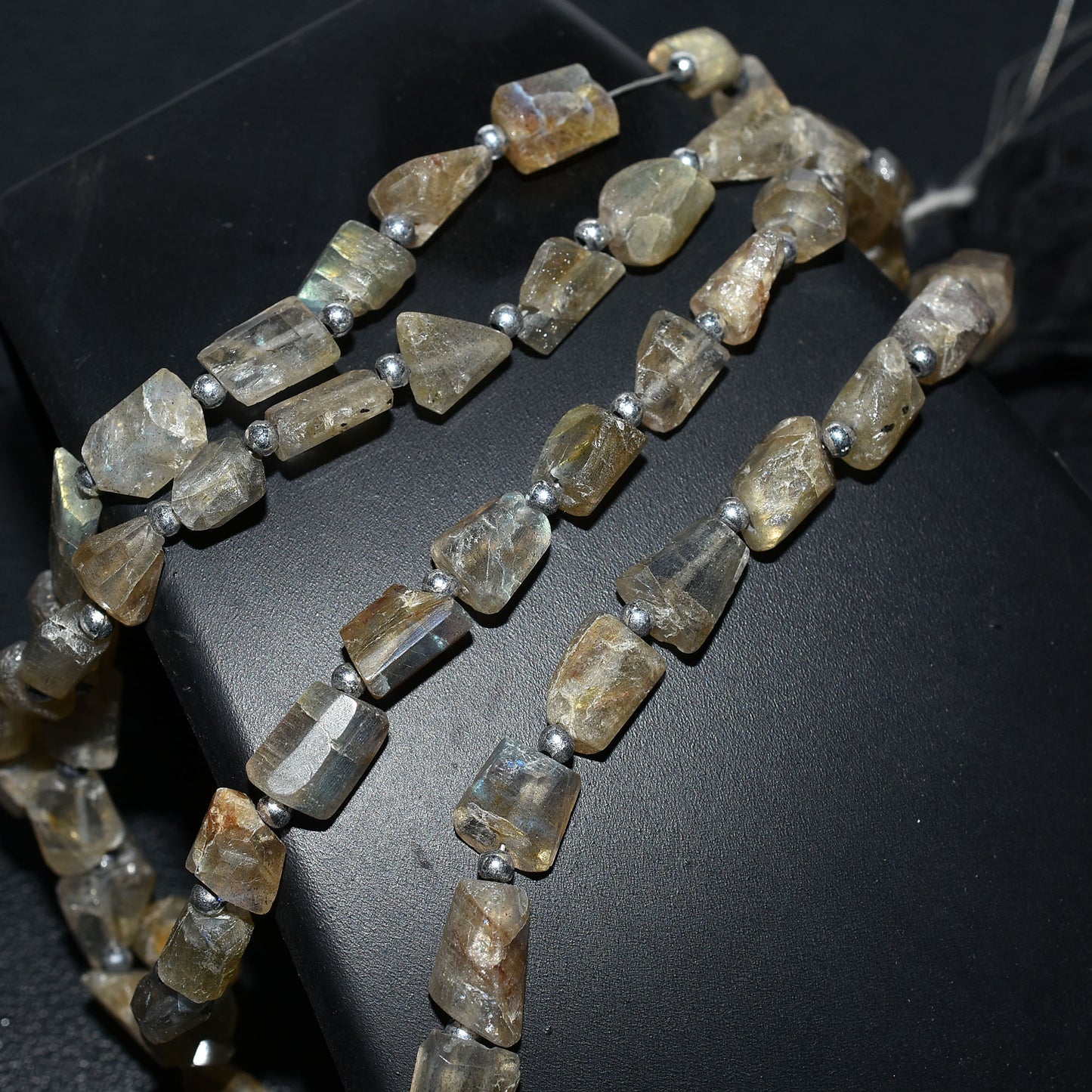 Natural Labradorite Faceted Nugget Beads – Blue Flash Gemstone Strand