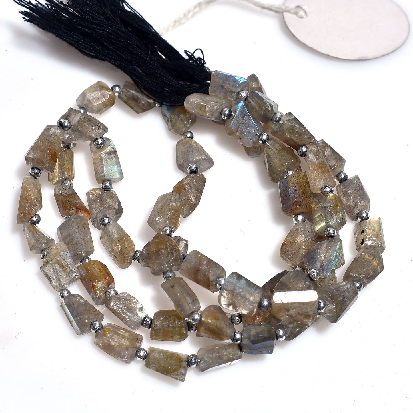Natural Labradorite Faceted Nugget Beads – Blue Flash Gemstone Strand