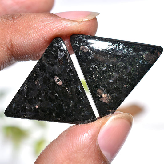 nuummite gemstone, nuummite pair, matching cabochons, black gemstone, golden flash stone, jewelry making, gemstone pair, polished cabochon, loose gemstones, handmade jewelry, diy jewelry, designer stones, smooth gemstones, natural cabochon, healing crystal