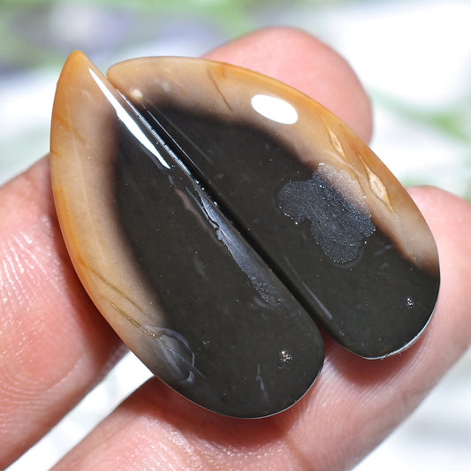 Primordial Palm Root Oval Stone Set–  Wholesale Polished Gemstone Pair for Artisan Jewelry