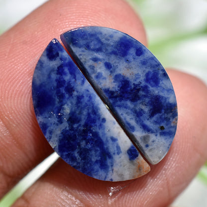A-One Quality Blue Sodalite Cabochon Pair, Fancy Shape Matching Earrings Set