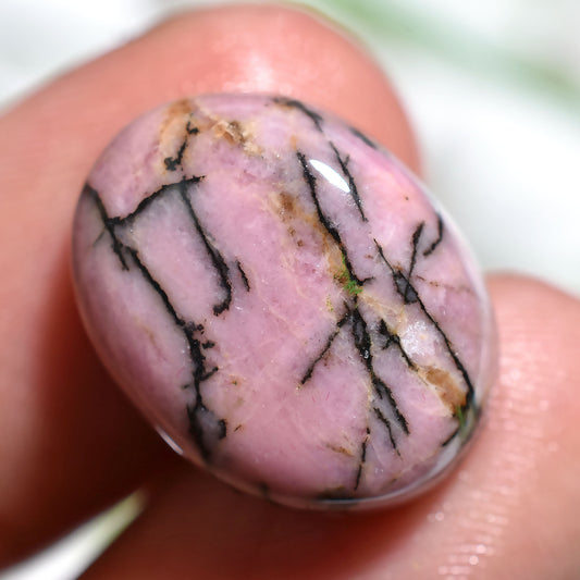 Rhodochrosite Gemstone Pair – Natural Pink Oval Shape Cabochons 13x17x3mm,/18ct