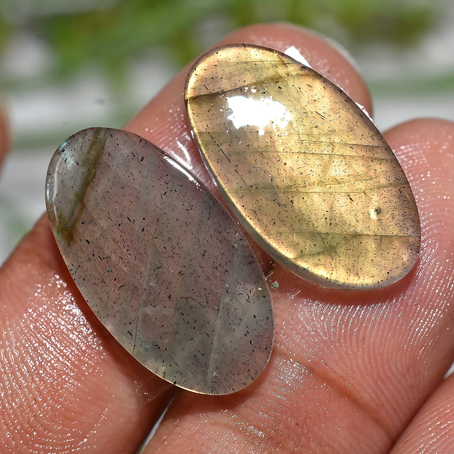 Natural Labradorite Oval Shape Pair - Crystal Healing & Earring Gemstones