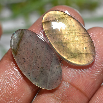 Natural Labradorite Oval Shape Pair - Crystal Healing & Earring Gemstones