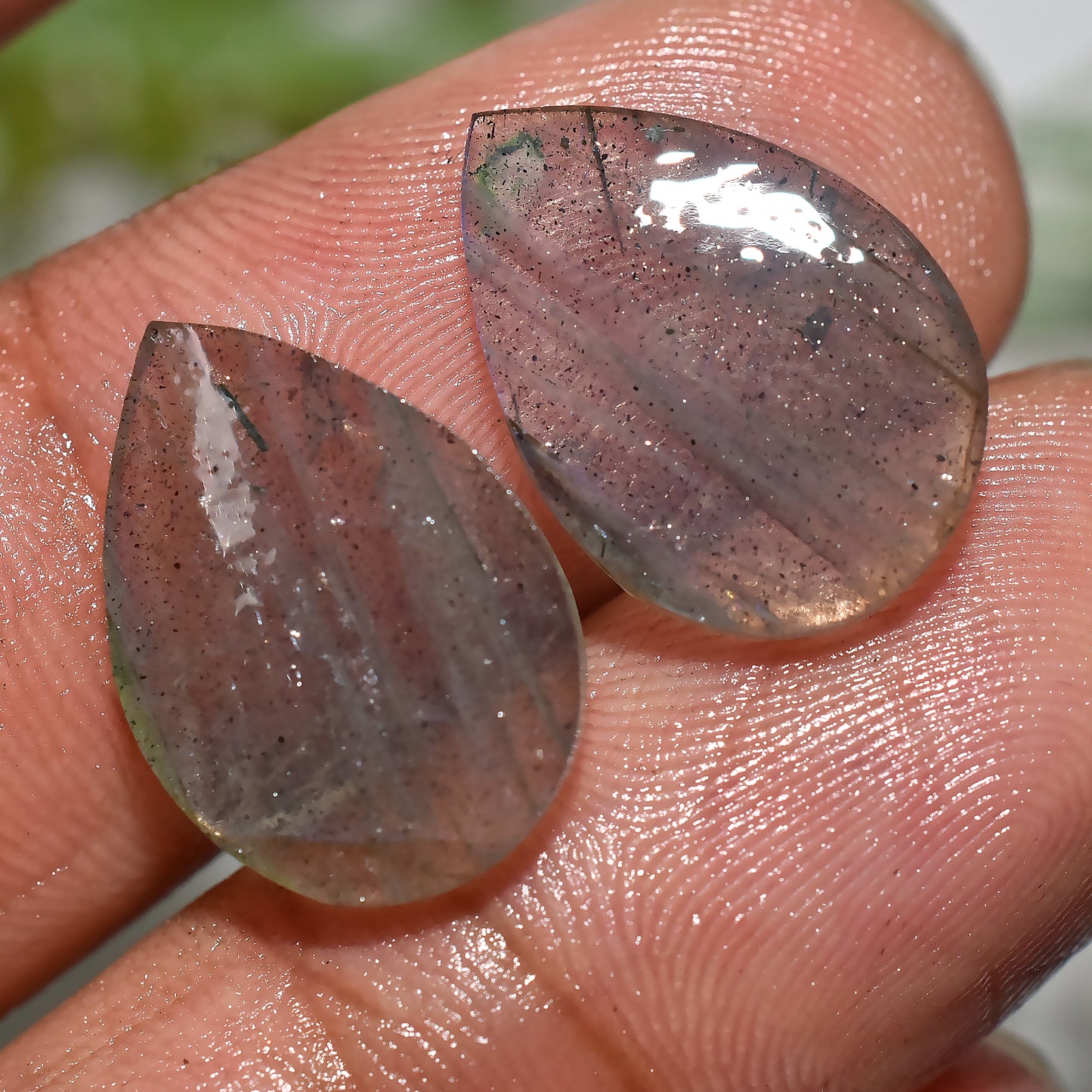 Labradorite Crystal Pair | Natural Stones for Jewelry Designers(11x16x2mm,/9ct)