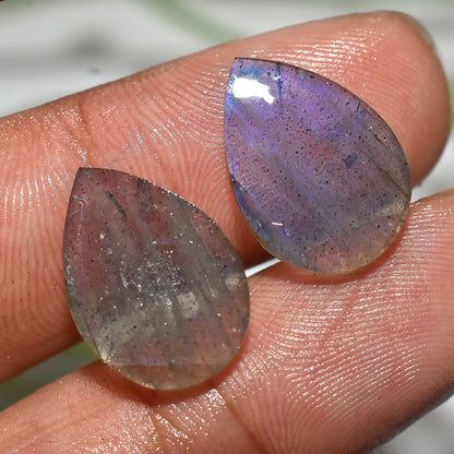 Labradorite Crystal Pair | Natural Stones for Jewelry Designers(11x16x2mm,/9ct)