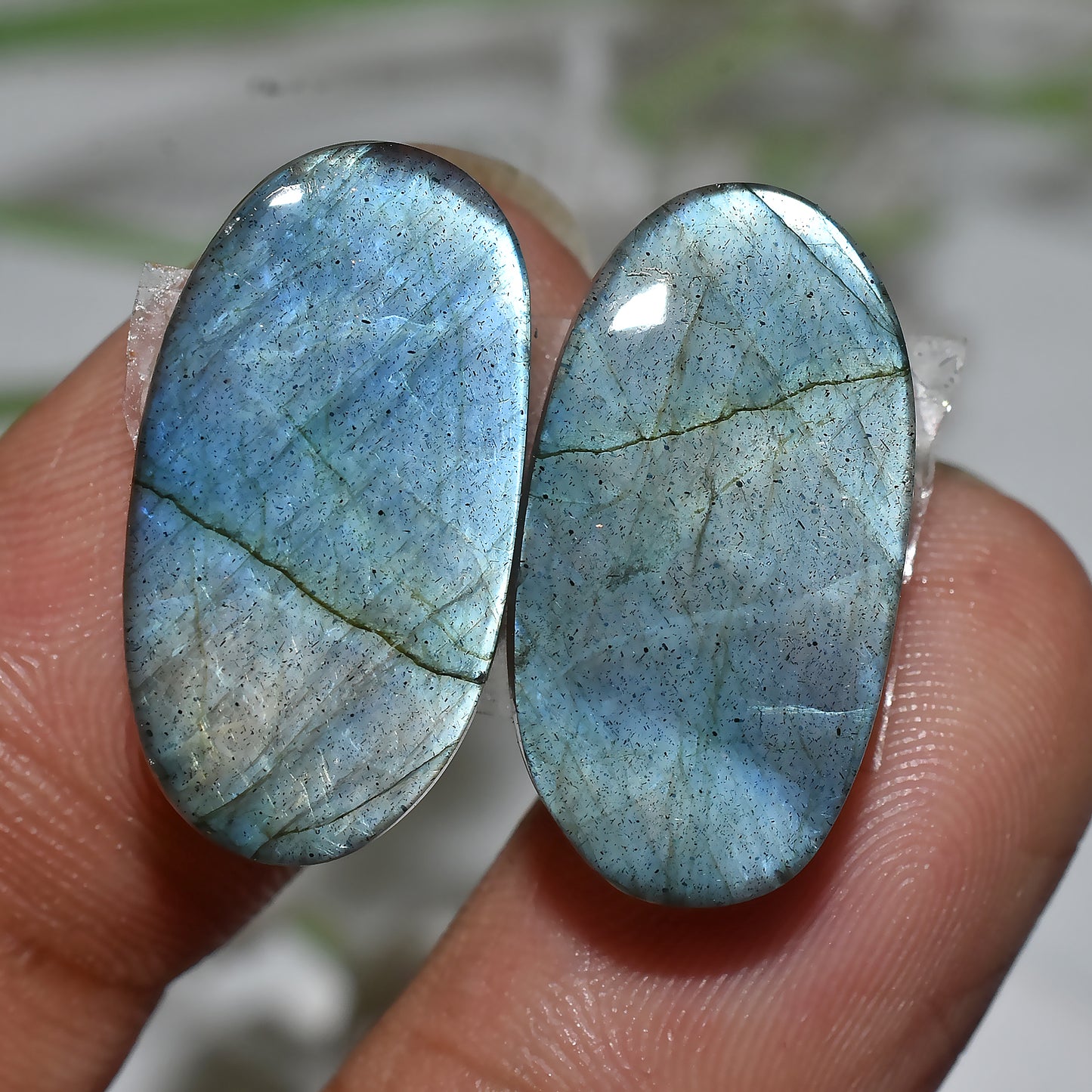 Labradorite Matched Pair Cabochons | Unique Jewelry Stones(10x21x5mm,/29ct)