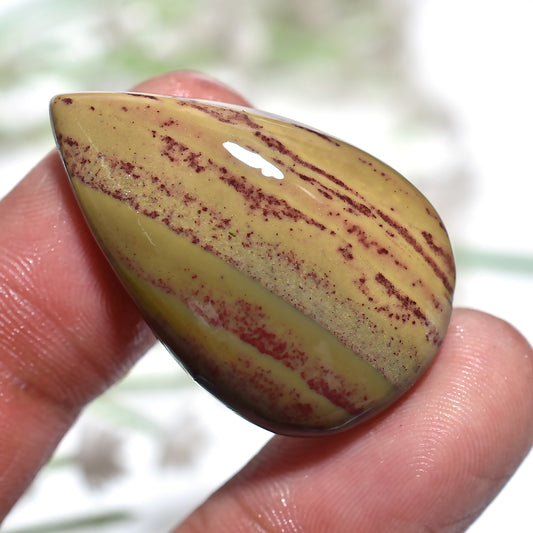 Teardrop Imperial Jasper Cabochon – Natural Designer Gemstone (20x33x3mm,/35ct)