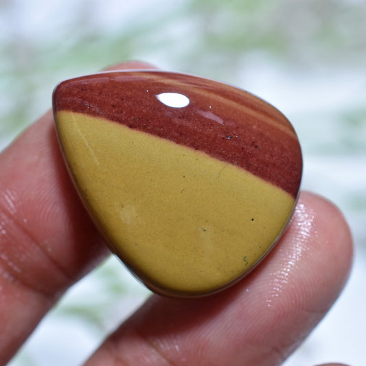 Pear Shape Imperial Jasper Cabochon – Natural Polished Gemstone (23x28x3mm,/30ct)