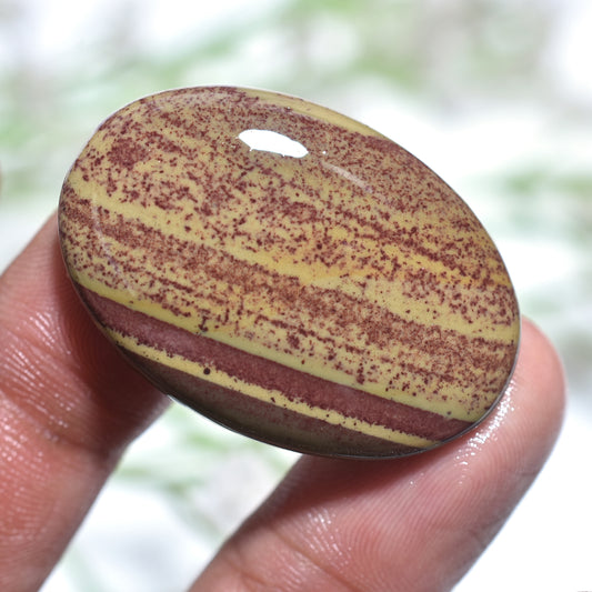 Premium Oval Imperial Jasper Cabochon – Jewelry & Craft Gemstone (24x35x3mm,/43ct)