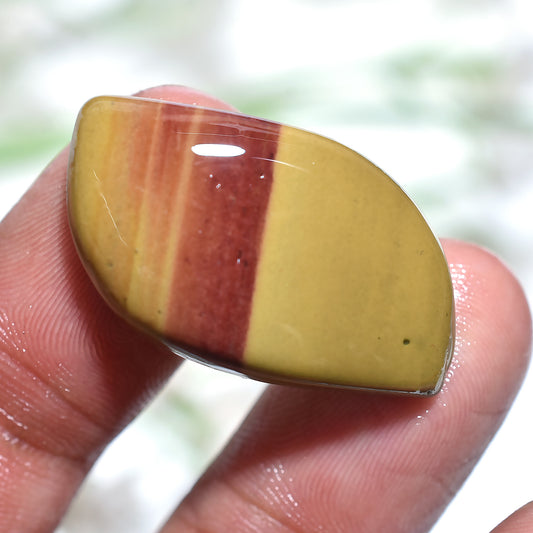 Natural Fancy Shape Imperial Jasper Cabochon – Polished Gemstone for Jewelry (17x30x3mm,/23ct)