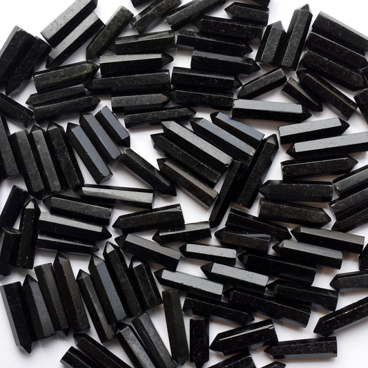 Black Onyx Pencil Point Gemstone Lot – Single Terminated Bullet Healing Wand