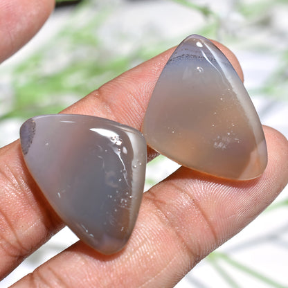 Natural Montana Agate Pair - Wholesale Flat Back Cabochons
