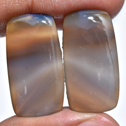 Natural Montana Agate Pair - Wholesale Flat Back Cabochons