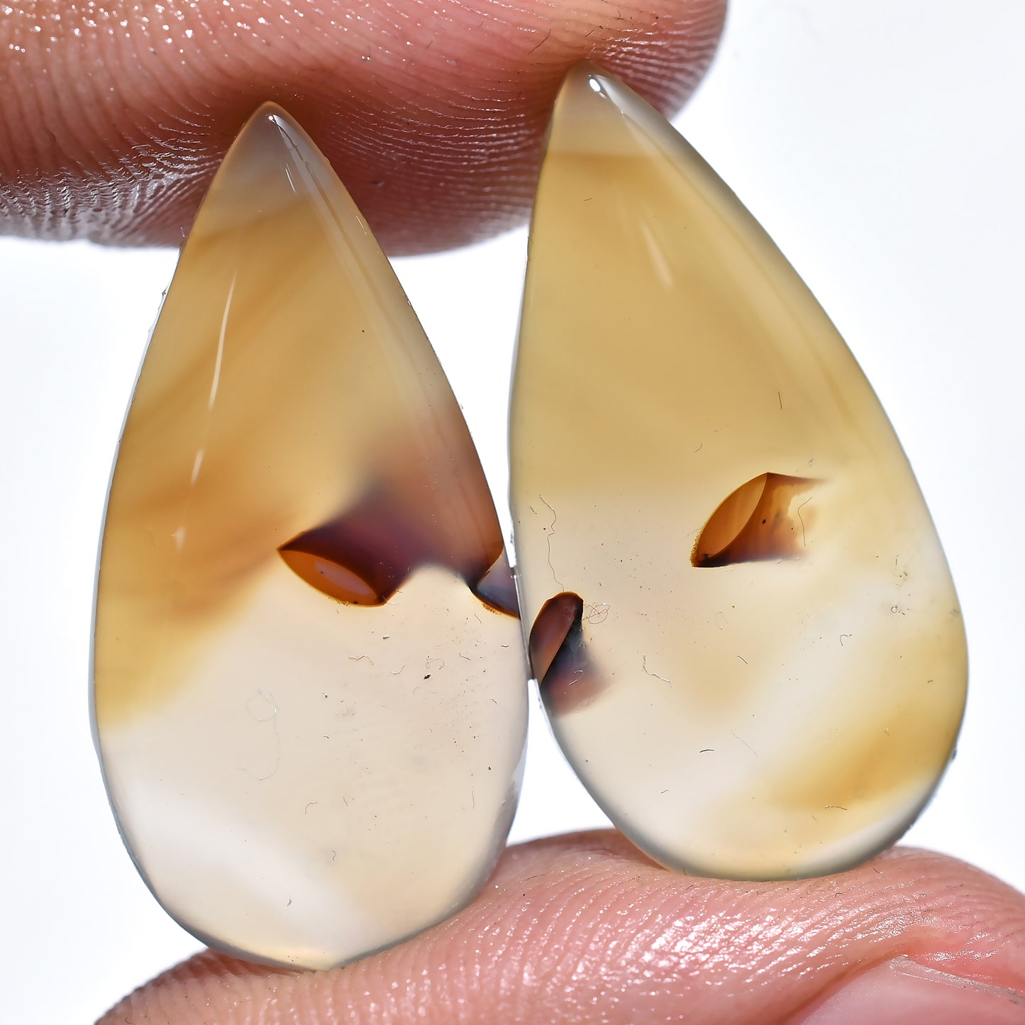 Unique Montana Agate Gemstone Pair – Perfect for Jewelry Crafting