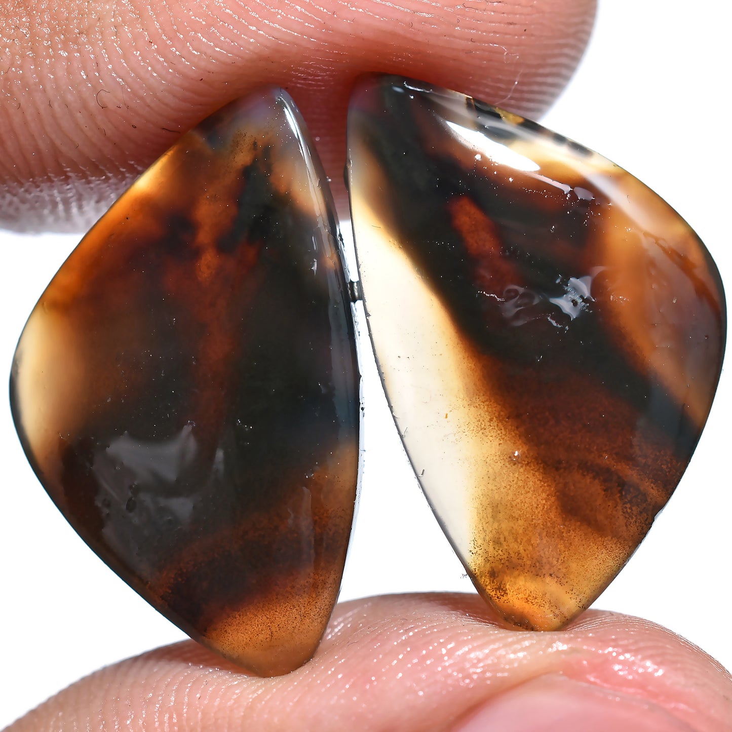 Montana Agate Gemstone Pair – Stunning Stones for Artisan Creations