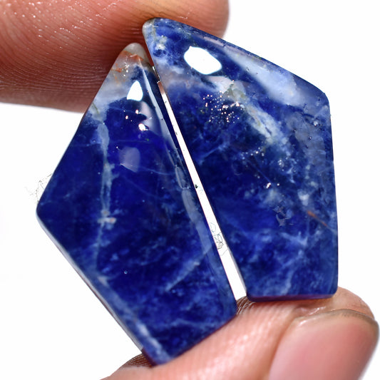 Blue Sodalite Matched Cabochon Pair – Natural Gemstones for Designers