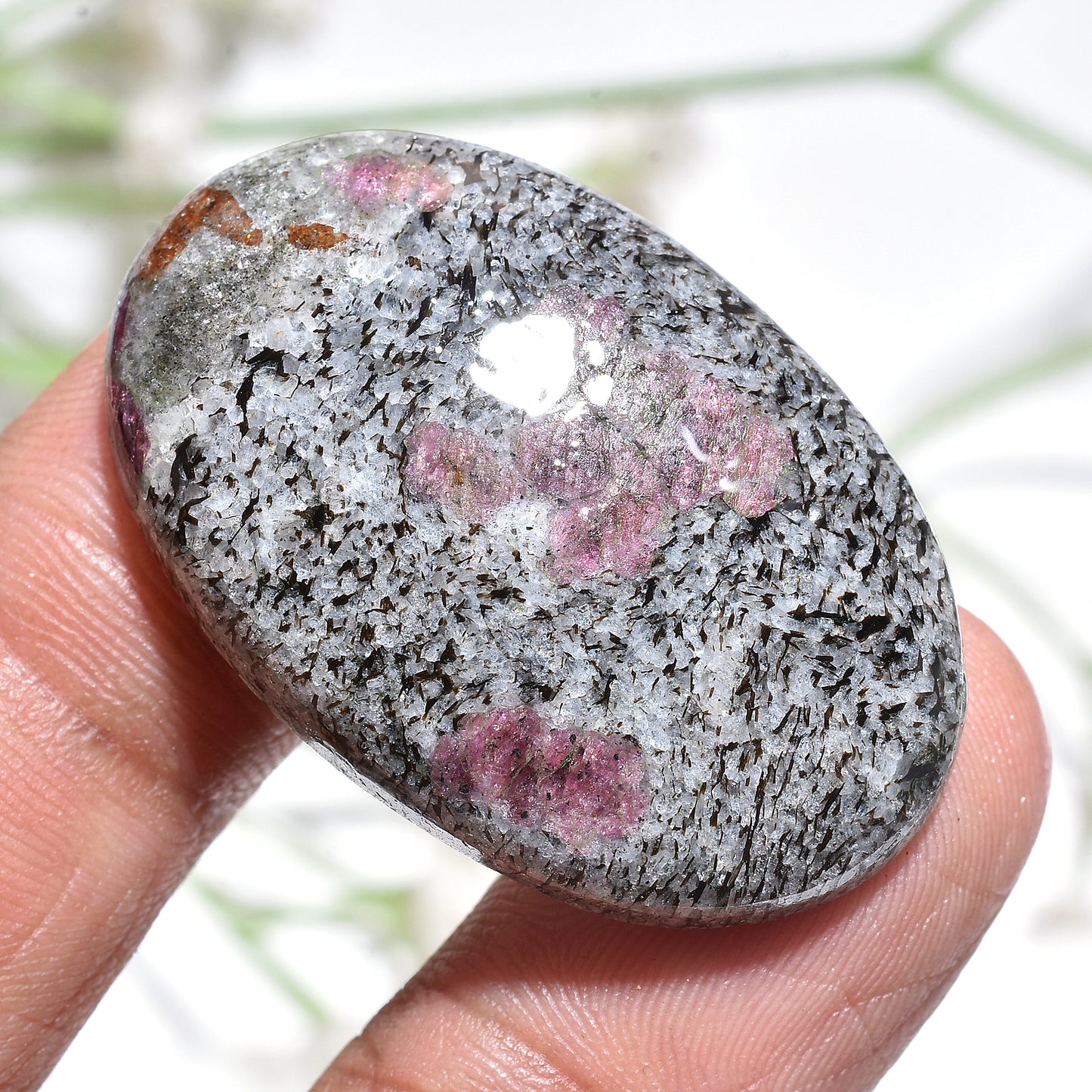 Ruby Fall Oval Gemstone – Polished Loose Cabochon for Rings & Pendants (23x36x3mm,/53ct)