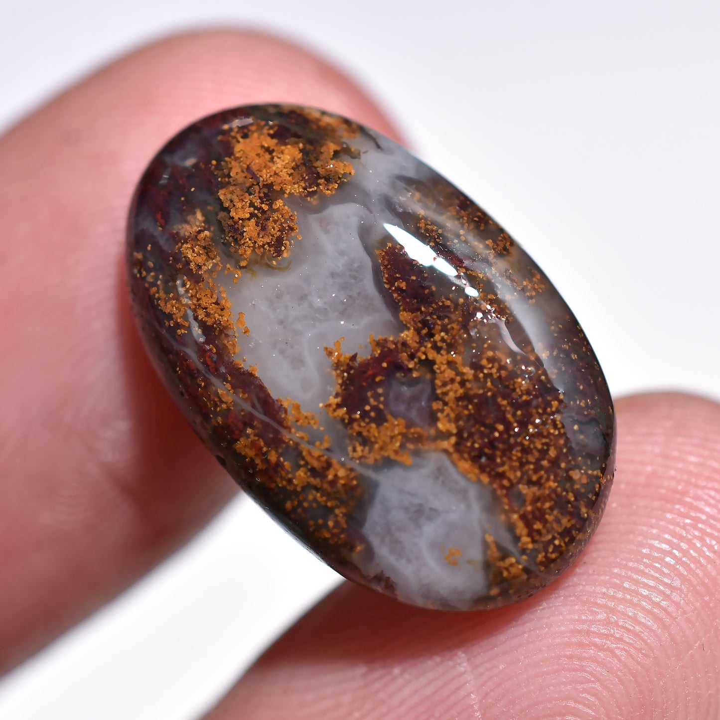 Oval Shaped Bloodstone Smooth Cabochon For Pendant (12x20x3mm,/10ct)