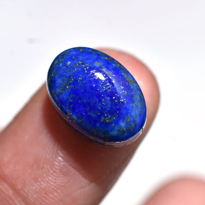 Blue Lapis Lazuli Smooth Cabochon, Natural Oval Shaped Polished Stone (10x14x4mm,/8ct)