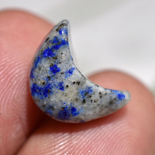 Natural Lapis Lazuli Half Moon Carved Loose Cabochon (6x12x3mm,/6ct)