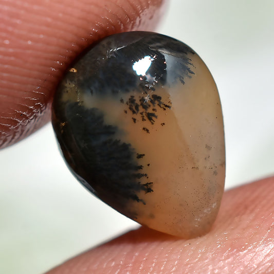Unique! Dendrite Opal Small Pear Shape Natural Cabochon (7x11x2mm,/2ct)